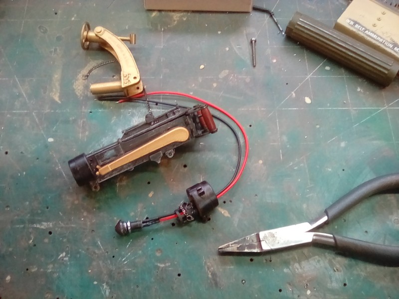 The Vickers is now fitted with a led although we can't have it flashing in time with the mg sound it's there anyway before it's all buttoned up.
