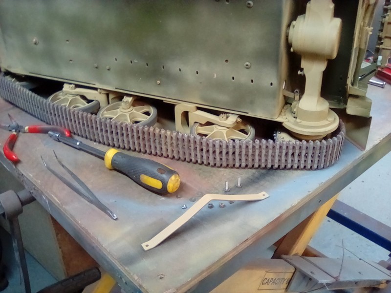 The servo link arm with built in &quot;servo saver&quot; lives above the rear axle and so can't be seen. I would have liked to fit the twin exhausts under here but they would have caused ground clearance issues just like the real thing.
