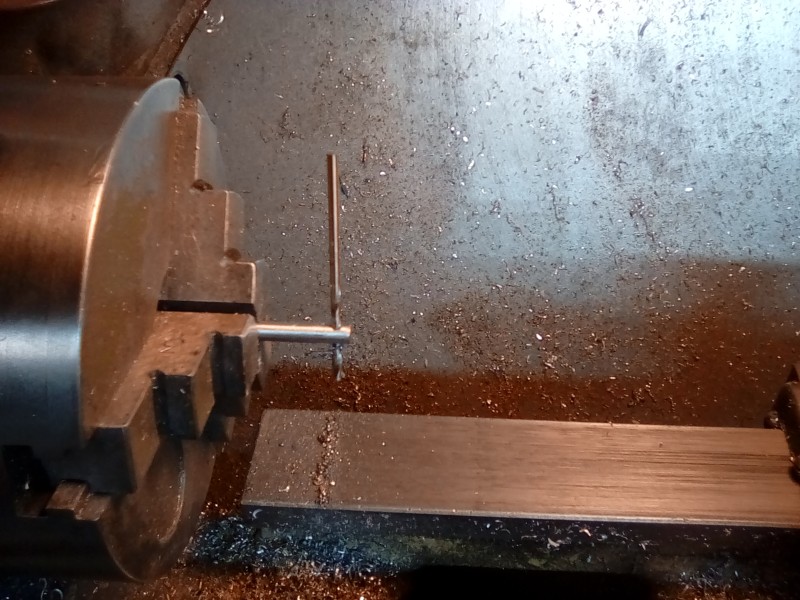 Sometimes it's easier to hold pieces like this in the lathe Chuck to drill out