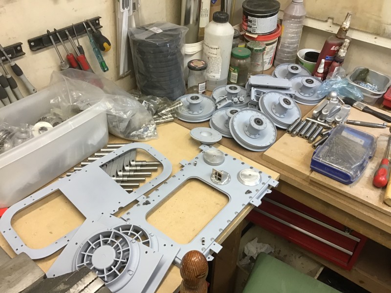Various parts awaiting final assembly