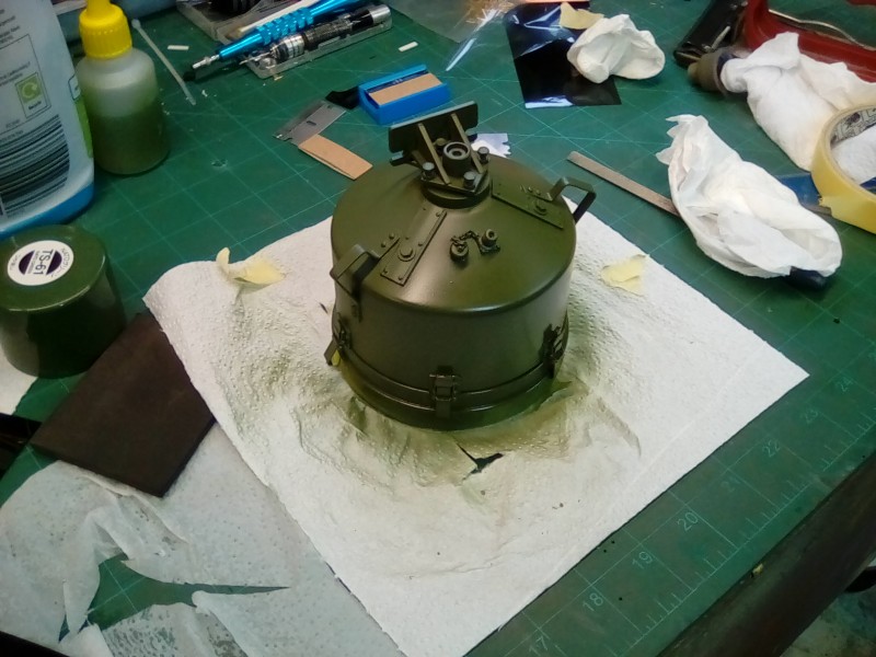 Yet more paint on the searchlight