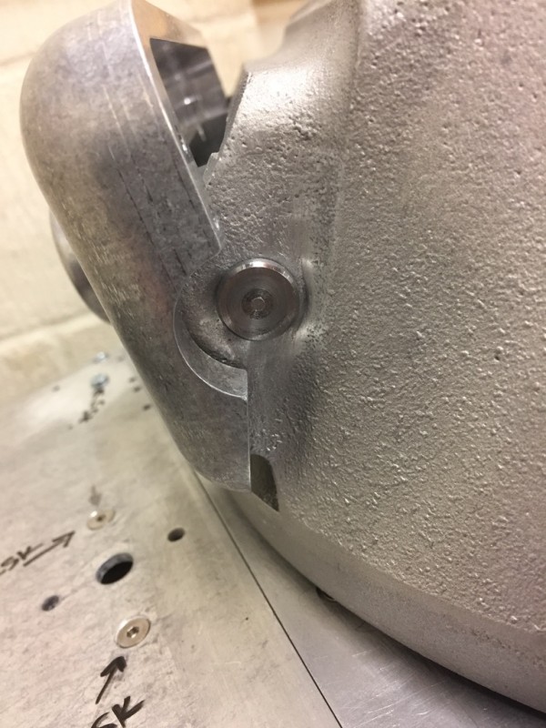 The pivot pins wouldn't sit flush due to the curve of the casting preventing the shoulders of the pins from coming through the pivot blocks inside. Ground a little bit out so they fit flush.