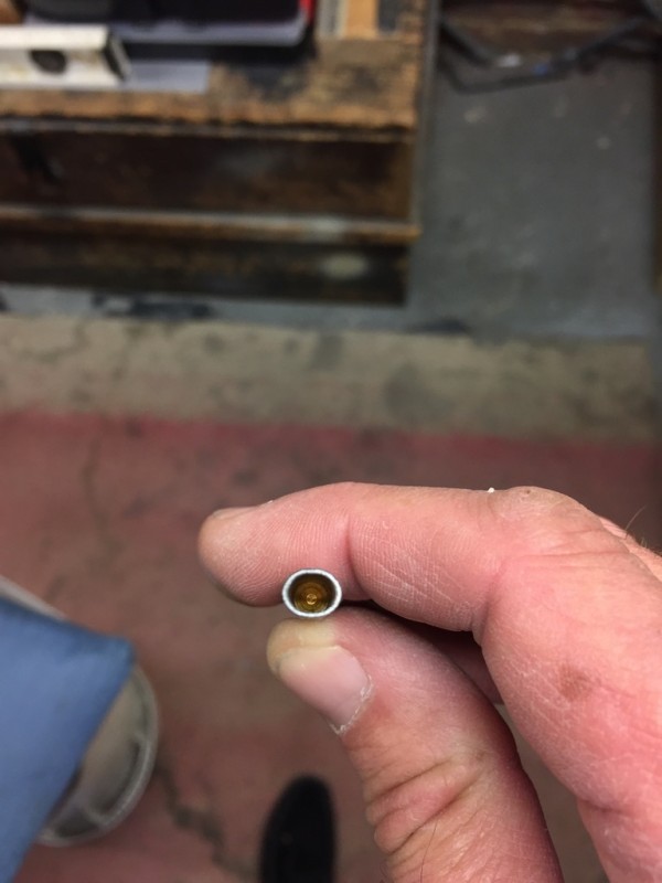 Squashed the hollow end slightly to make a small oval