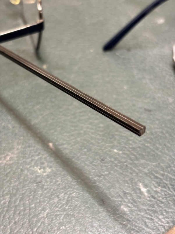 Started with a 3x3mm bar. Marked out for a 1.5 mm radius curve.