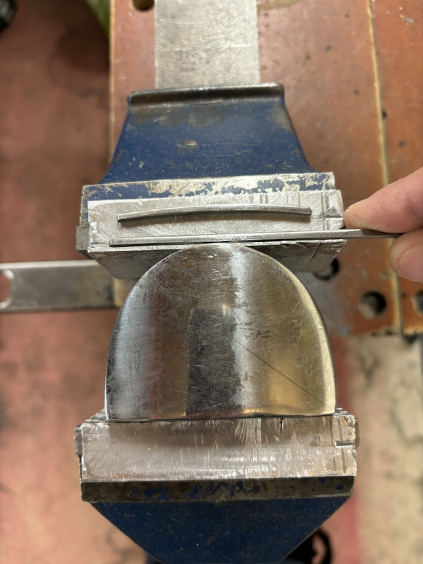 Applying the curve of the second one to match the first one. Not quite the way a panel beating dolly is supposed to be used but did the job.
