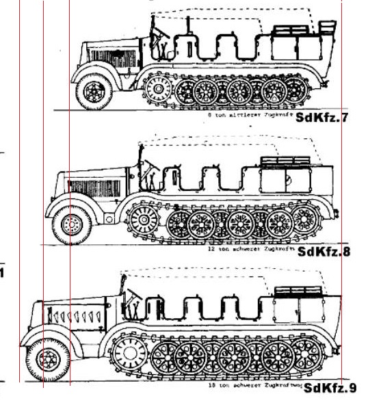 Line drawing of length comparison.