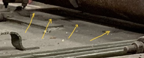 Photo courtesy of the Tank Museum. What appears to be a row of countersunk screws. I will try and confirm when I go to Tankfest.