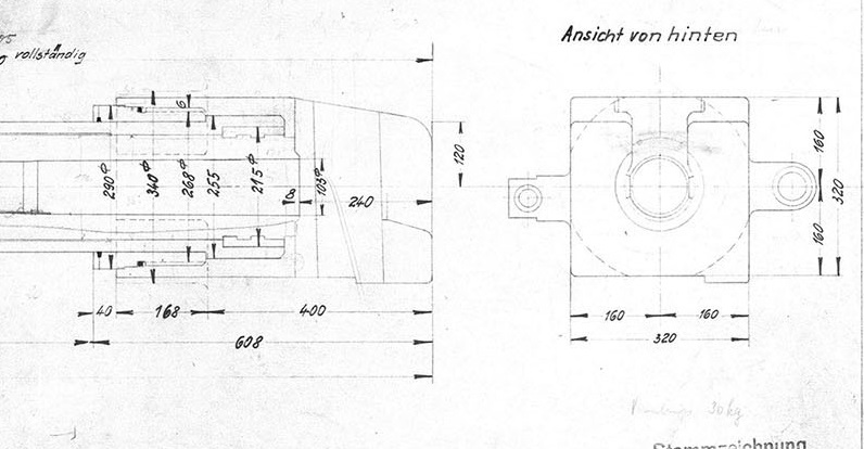 Sample of Original 8.8cm Kl/56 dwg