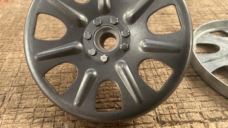 We have refined the design to show the off set bolt pattern as well as the different sizes of embossing on the wheel face