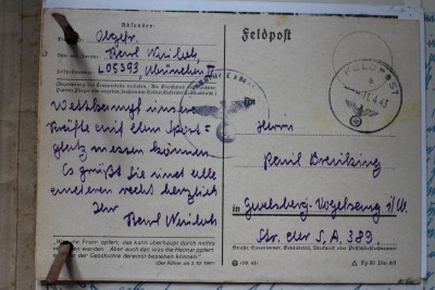 Postcard sent to Paul Breuking