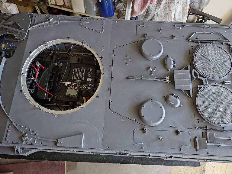 Again , hull top deck. Turret ring shell guard updated.