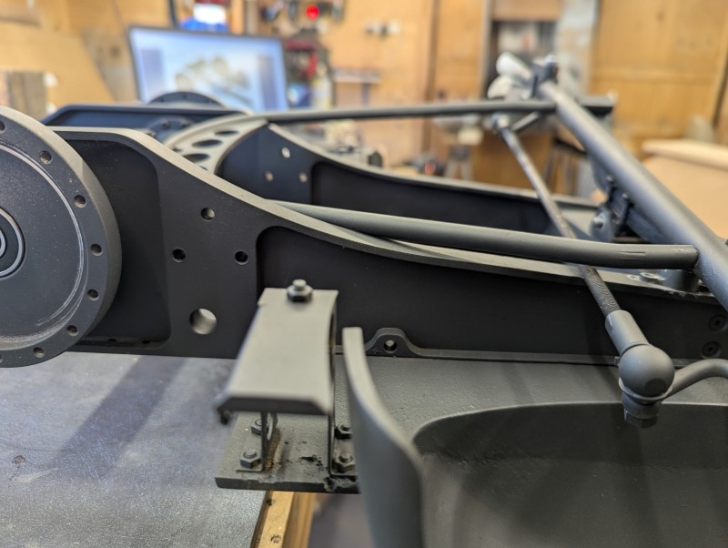 showing the axle bridle on the frame.