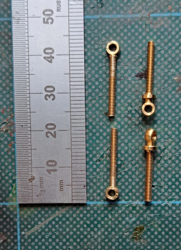 The hole is 2mm, turned down the collar &amp; threaded