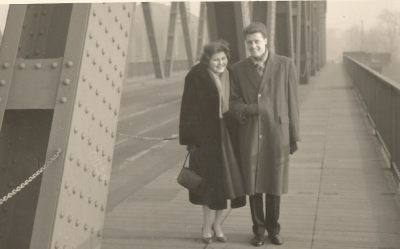 Bridge on the Rhine, Dusseldorf, Germany, Christmas 1957