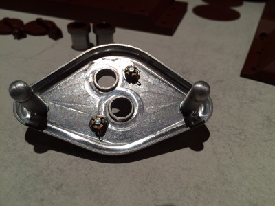 starter plate with castellated nuts and cotter pins