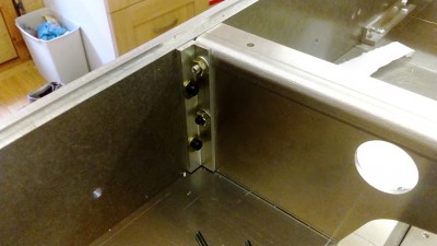 Brackets holding bulkheads in place.